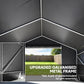 10' x 10' Portable Shed, Waterproof Bike Tent with Roll-up Zipper Door and Reinforced Galvanised Metal Frame, Dark Grey
