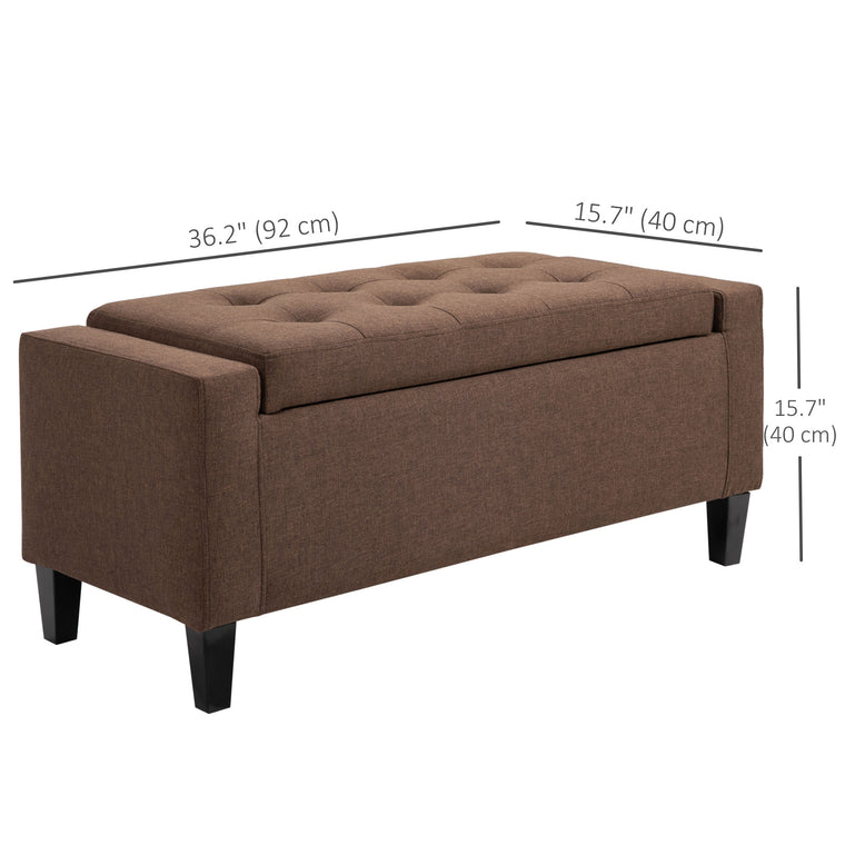 36" Tufted Storage Ottoman Bench