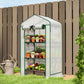 Mini Greenhouse with Screen Roof, Portable Small Greenhouse with Roll-Up Zipper Door - 27.6" x 19.7" x 50"
