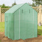 Portable Greenhouse, Walk-In Small Outdoor Green House with 2 Tier U-Shaped Flower Rack Shelves, 4.6' x 4.7', Green