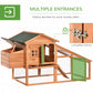 69" Chicken Coop Wooden Hen House Rabbit Hutch Poultry Cage Pen Outdoor Backyard with Outdoor Run Resting Nesting Box Removable Tray Waterproof Asphalt Roof Lockable Door Yellow and Green