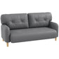 58" 2 Seat Sofa, Modern Love Seats Furniture, Upholstered 2 Seater Couch, Solid Wood Frame, Grey
