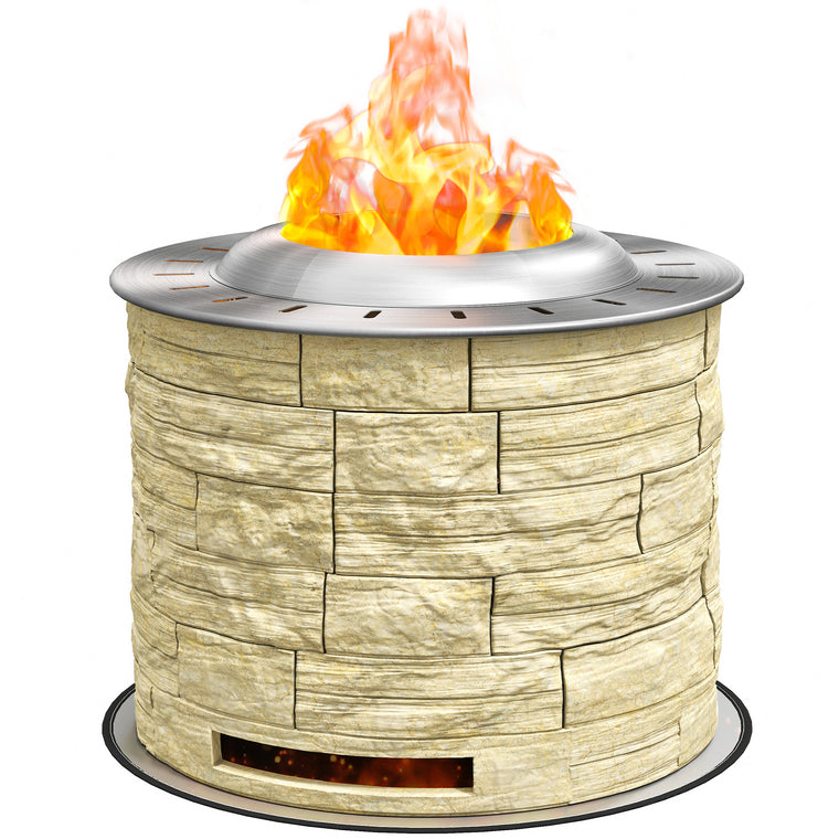Yellow Smokeless Fire Pit with Mat