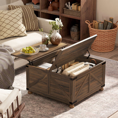 32" Lift-Top Coffee Table with Hidden Storage
