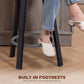 Bar Stools Set of 2, Upholstered Breakfast Bar Chairs with Footrest and Backrest for Kitchen Counter, Brown