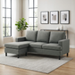 Skye Reversible Sectional, dark grey, chaise set left - bright modern living room