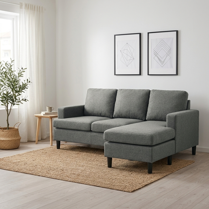 Skye Reversible Sectional, dark grey, chaise set right - scandinavian living room