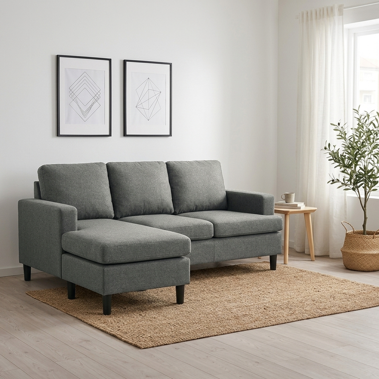 Skye Reversible Sectional, dark grey, chaise set left - scandinavian living room