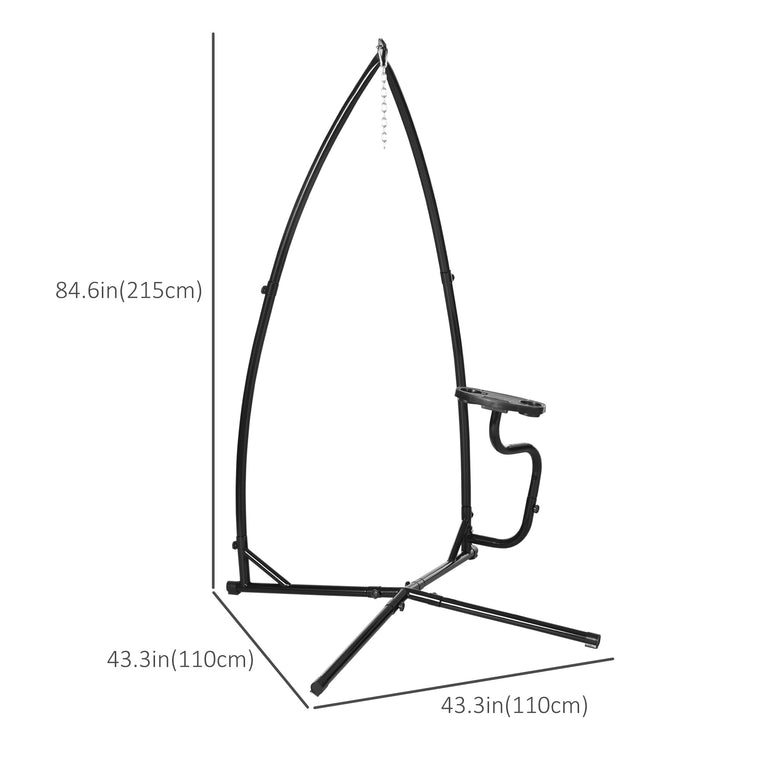 Black Metal C-Stand for Hanging Hammock Chair