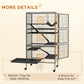 6-Tier Rolling Small Animal Cage, Deluxe Rabbit Cage, Ferret Cage for Mink Chinchilla Kitten Rabbit Charcoal Grey