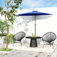 9ft Deep Blue Half Round Umbrella with 5 Ribs