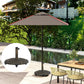 Round Patio Umbrella Base with Wheels, 44 lbs Resin Umbrella Stand Base, 1.3"/1.5"/1.9" Umbrella Poles Bronze