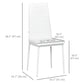 High Back Dining Chairs, Modern Upholstered PU Leather Accent Chairs with Metal Legs for Kitchen, Set of 6, White