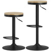 Set of 2 Swivel Wood Bar Stools