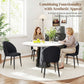 Modern Dining Chairs Set of 4, Upholstered Dining Room Chairs with Metal Legs, Shell Backrest, Padded Seat, Black