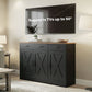 Sideboard Buffet Cabinet, 43" Farmhouse Kitchen Cabinet with 3 Barn Doors, 2 Drawers, 2 Adjustable Shelves, Black