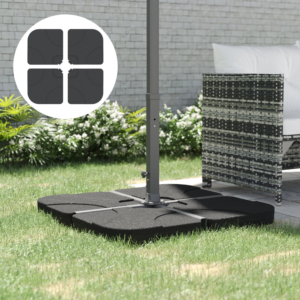 Black 4-Piece Portable Umbrella Base Weights