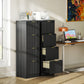 Lockable Filing Cabinet with 4 Fluted Drawers, File Cabinet with Adjustable Hanging Rails for A4 Letter Files, Black