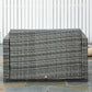 2 Seat Patio Loveseat Deluxe Wicker Sofa Chair Outdoor Rattan Furniture Couch All Weather with Cushion for Balcony, Deck, Garden and Poolside, Grey