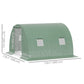 Walk-In Tunnel Greenhouse, Plant Hot House with 4 Windows and Zipper Door, 10' x 10' x 7' , Green