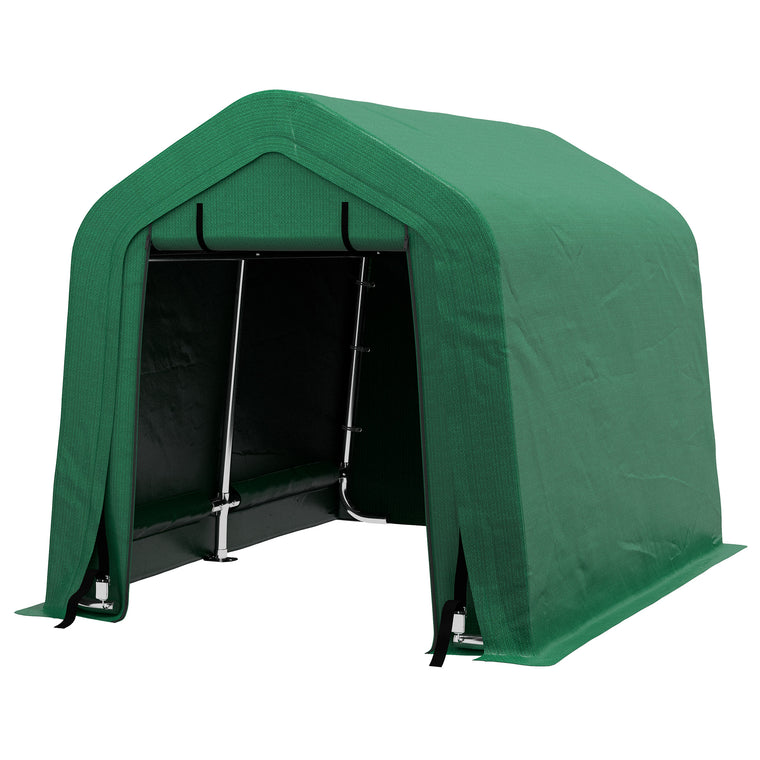 8' x 6' Carport with Roll-Up Door and Sidewalls
