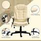 Heated Massage Office Chair, Ergonomic High Back Swivel Executive Chair with Vibration, Leather, Beige