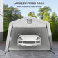 Portable Garage, Heavy Duty Carport Canopy with Ventilation Windows and Large Roll-up Door, Dark Grey