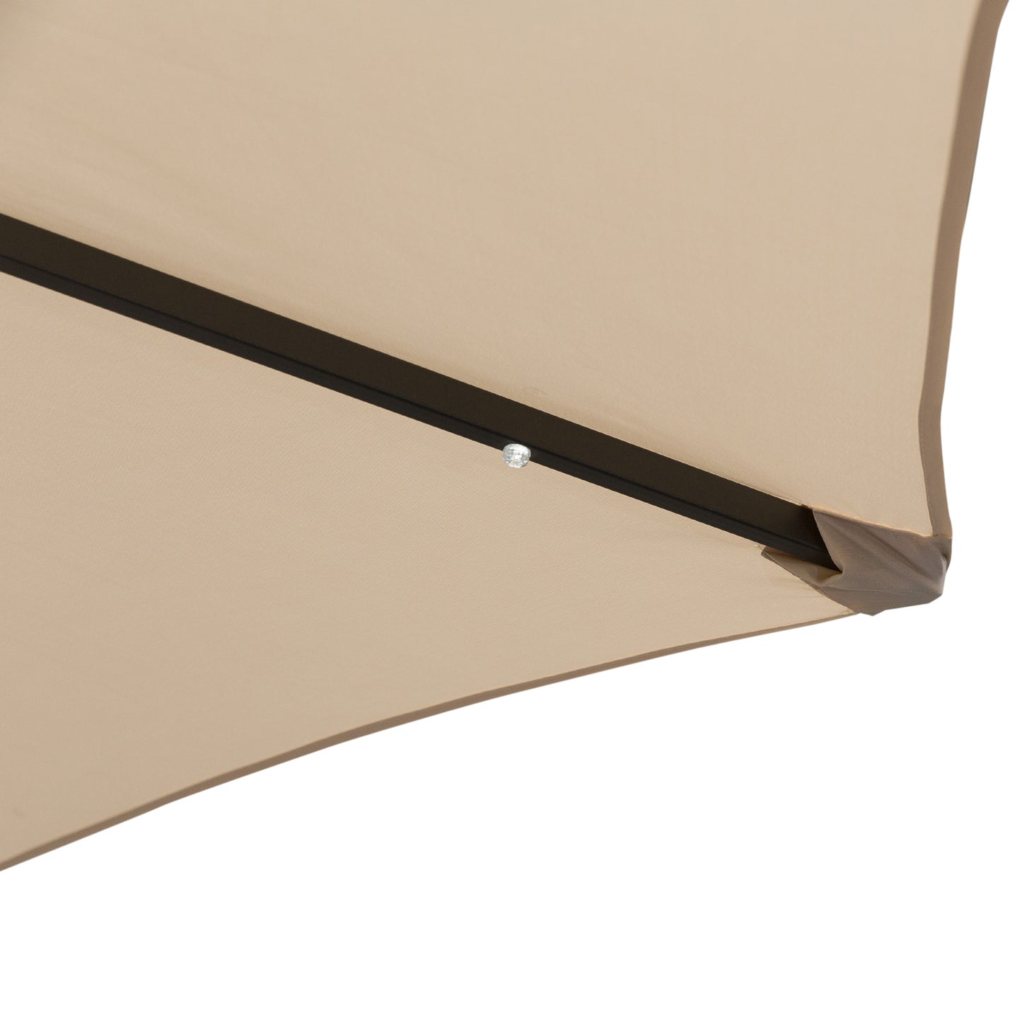 8.8ft Solar Patio Umbrella Outdoor Sunshade 24 LED Lights Tilt Canopy Cream