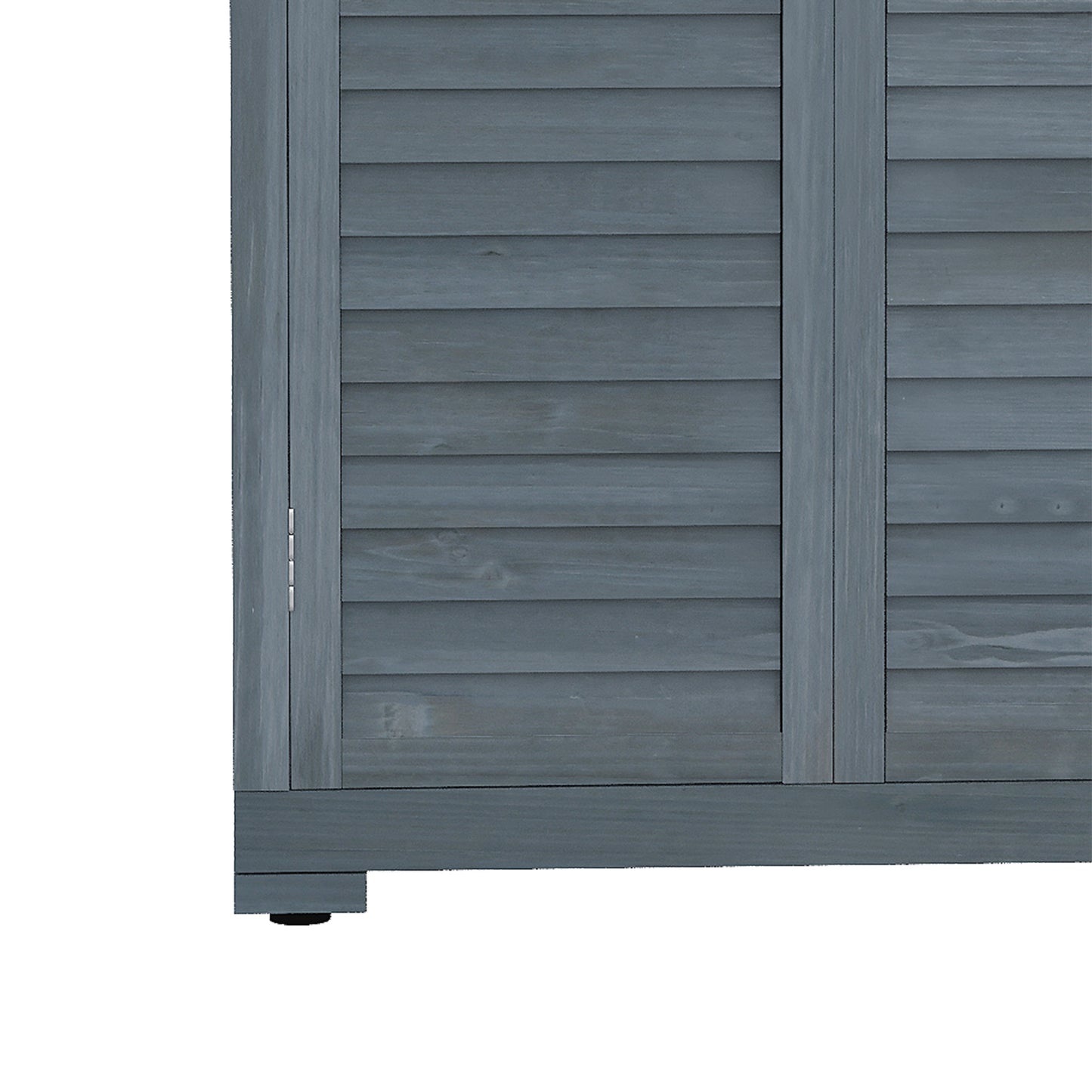 Outdoor Garden Shed, Wooden Tool Storage Shed, 3-Tier Shelves, Asphalt Roof, Shutter Doors, 34.3" x 18.3" x 63", Grey