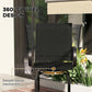 Outdoor Bar Stools Set of 2, 360° Swivel Bar Height Chairs, 26.8" x 29.5" x 48.4", Black