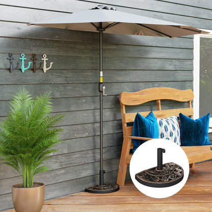 20 lb Bronze Resin Half Round Umbrella Base for 1.5-1.9" Poles