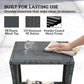 17.7" Wicker Side Table with Storage Shelf, Square PE Rattan Outdoor End Table with PS Wood Slat Top, Grey