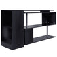 55" Corner Computer Desk, 360° Rotating L-Shaped Desk, Home Office Workstation with 3-Tier Shelves, Black