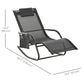 Patio Rocking Chair with Mesh Fabric, Outdoor Rocking Sling Sun Lounger with Removable Headrest and Side Pocket for Garden, Deck, Lawn, Black