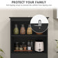 63" Small Buffet with Hutch, 4-Door Kitchen Pantry Storage Cabinet with Adjustable Shelf for Dining Room, Black