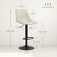 Counter Height Bar Stools Set of 2, Adjustable Height Bar Chairs with Swivel Seat, Leathaire Upholstery