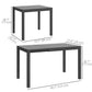 Extendable Patio Dining Table, 33.5"-49.2" Adjustable Outdoor Dining Table for 4-6 Person, with Tempered Glass Top, Metal Frame, for Lawn, Garden, Dark Grey