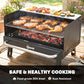 Charcoal BBQ Grill, Portable Barbecue Grill with Adjustable Grates, Foldable Legs, Side Shelf for Camping Travel, Black