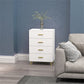 4 Drawer Cabinet, Drawer Chest for Bedroom, Chest of Drawers with Aluminium Legs and Gold Handles, White