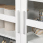 Freestanding Kitchen Pantry, Buffet Cabinet, 5-tier Storage Cabinet with Adjustable Shelves and 2 Glass Doors, White