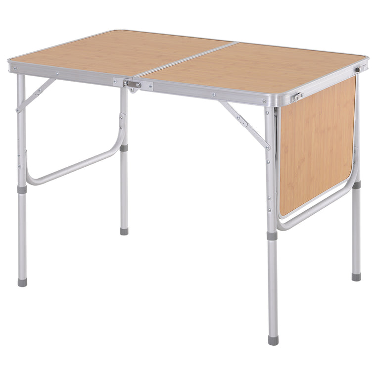 3ft Aluminum Folding Picnic Table with Slide Shelf