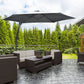 10ft Cantilever Patio Umbrella Offset Parasol with Crank Handle, Cross Base for Garden, Deck, Dark Grey