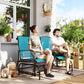 Patio Glider Rocking Chair 2 Person Outdoor Loveseat Rocker Garden Furniture Bench, Black