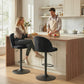 Bar Stools Set of 2, Swivel Counter Height Barstools with Footrest, Black