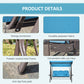 Outdoor Patio 3-Person Steel Canopy Cushioned Seat Bench Swing with Included Side Trays & Padded Comfort, Wine Red