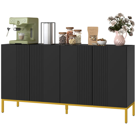 Sideboard Buffet Cabinet with Soft-Close Doors - Black