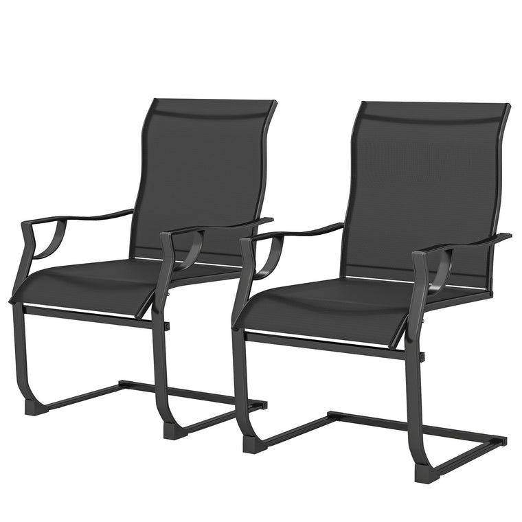 2-Piece C-Spring Motion Chair Set with Curved Backrest