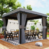 10' x 10' Light Grey 2-Tier Gazebo with Mesh Sidewalls