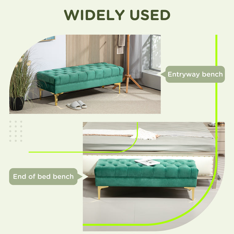 Tufted Upholstered Entryway Shoe Bench