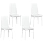 Modern Dining Chairs, Set of 4, High Back PU leather Upholstery and Metal Legs for the Living Room, Kitchen, Home Office, White